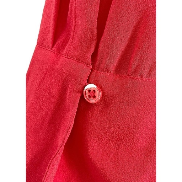 Equipment Kenley Silk Flare Sleeve Blouse Red Medium Classy Sophisticated Casual - Picture 10 of 12
